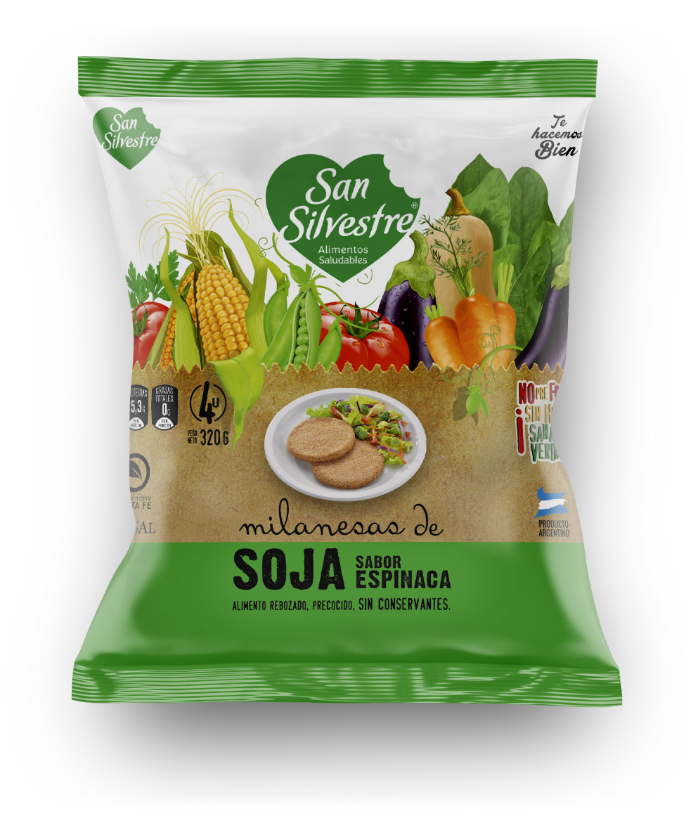 Milanesas de soja sabor espinaca San Silvestre