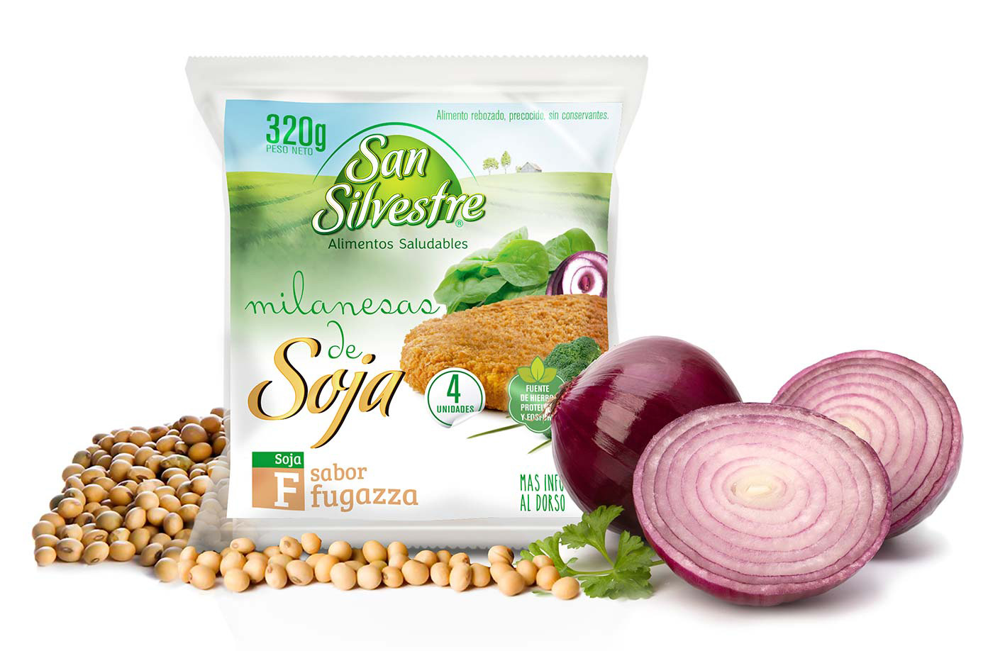 Milanesas de soja sabor fugazza San Silvestre